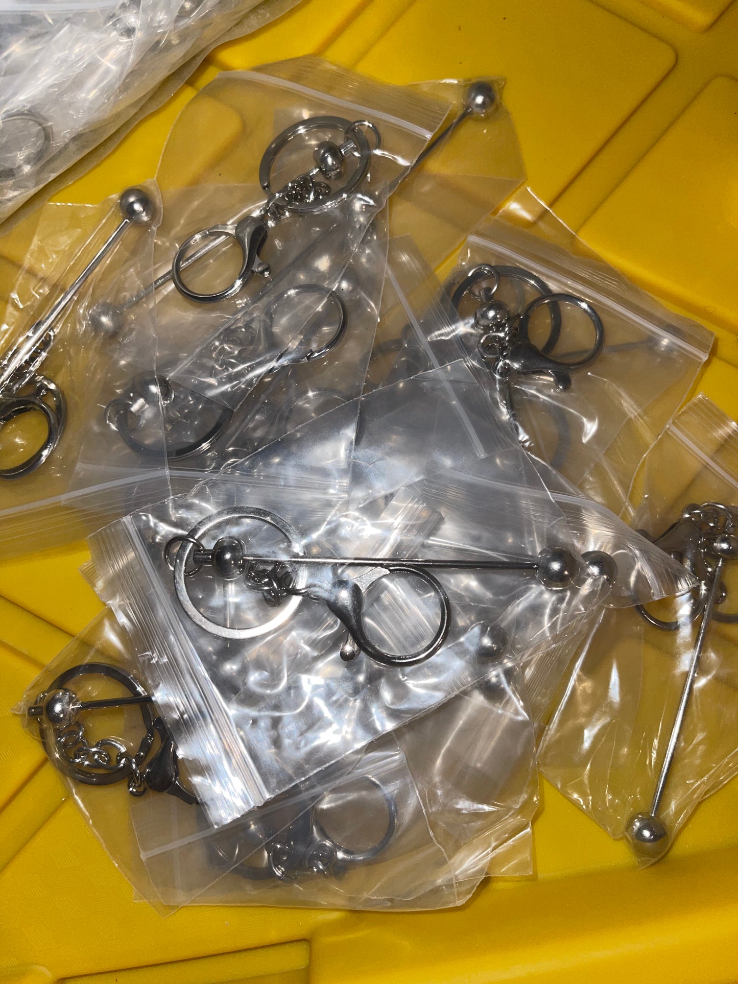 Keychain Bars (Oval Lightweight) Silver 100pcs